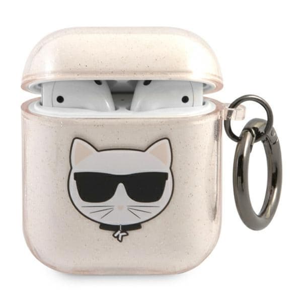 Karl Lagerfeld Choupette Head Glitter - Fodral för Airpods (guld)