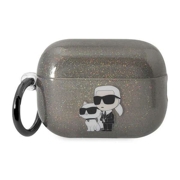 Karl Lagerfeld Glitter NFT Karl & Choupette - Etui til Apple AirPods Pro 2 (sort)