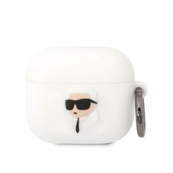 KarlLagerfeldSiliconeNFTKarlHead3D-AirPods3-kotelo(valkoinen)