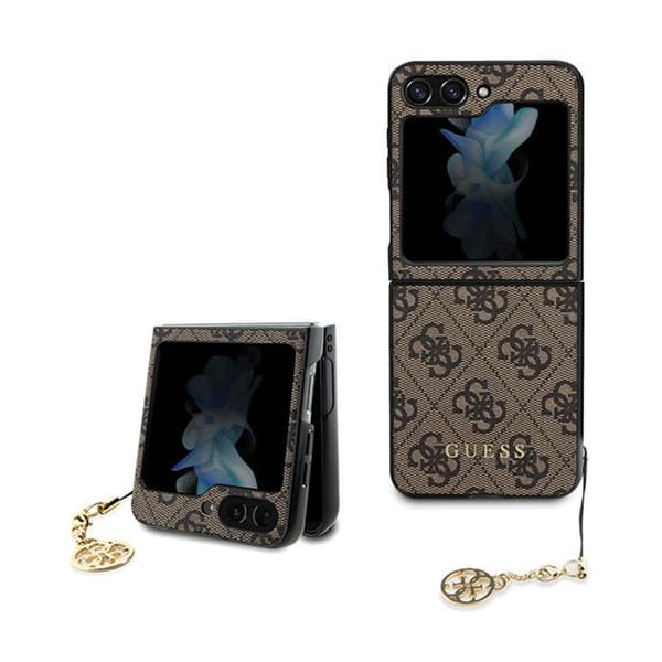 Guess4GCharmsCollection-koteloSamsungGalaxyZFlip5:lle(ruskea)
