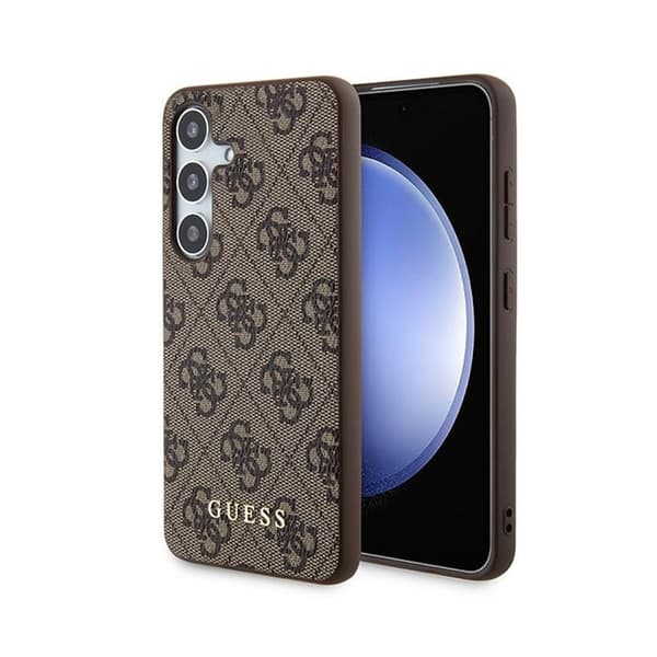 Guess 4G Metal Gold Logo - Suojakuori Samsung Galaxy S24:lle (ruskea)