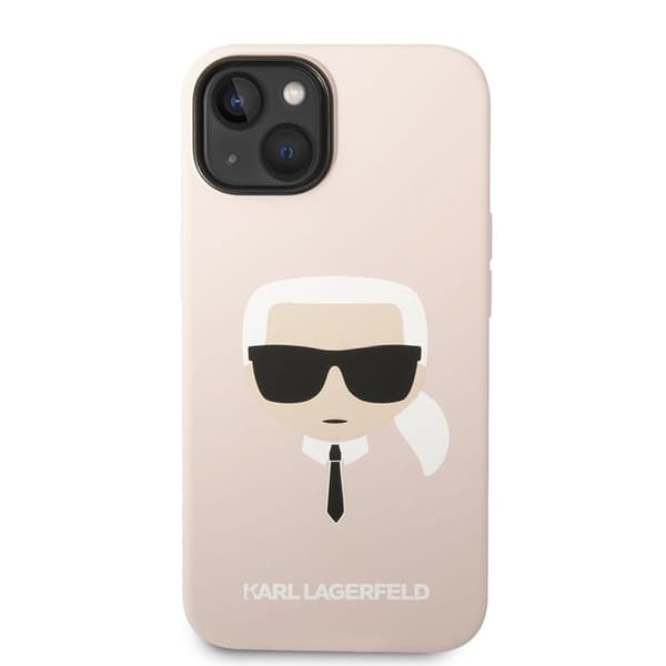 KarlLagerfeldSilikoneIkonikKarlsHeadMagSafe-EtuitiliPhone14Plus(Pink)