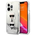 Miniatyrbillede 1 af 2: Karl Lagerfeld Liquid Glitter Karl & Choupette Head - Case for iPhone 13 Pro Max (Silver)