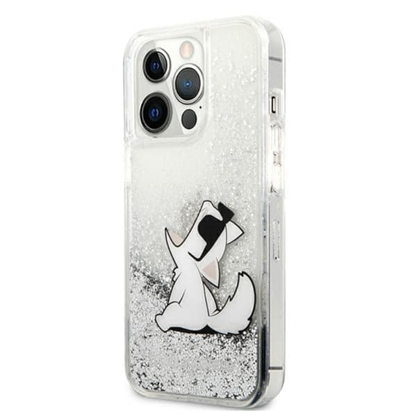 KarlLagerfeldLiquidGlitterChoupetteFun-EtuitiliPhone13ProMax(sølv)