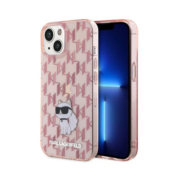 KarlLagerfeldMonogramChoupette-koteloiPhone15:lle(vaaleanpunainen)