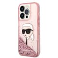 Miniatyrbillede 2 af 2: KarlLagerfeldLiquidGlitterNFTKarlsHead-EtuitiliPhone14ProMax(Pink)