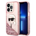 Miniatyrbillede 1 af 2: KarlLagerfeldLiquidGlitterNFTKarlsHead-EtuitiliPhone14ProMax(Pink)