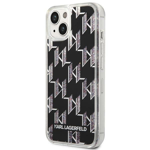 Karl Lagerfeld Monogram Liquid Glitter - Etui til iPhone 14 (sort)