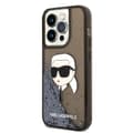 Miniatyrbillede 2 af 2: KarlLagerfeldLiquidGlitterNFTKarlsHead-EtuitiliPhone14Pro(sort)