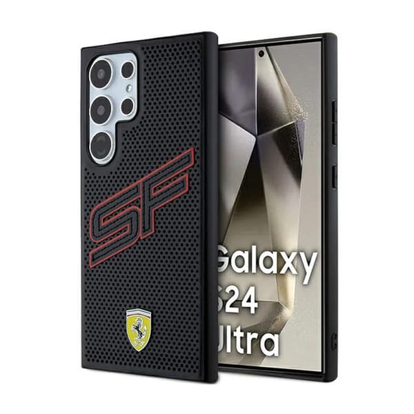 Ferrari Big SF Perforeret - Etui til Samsung Galaxy S24 Ultra (sort)