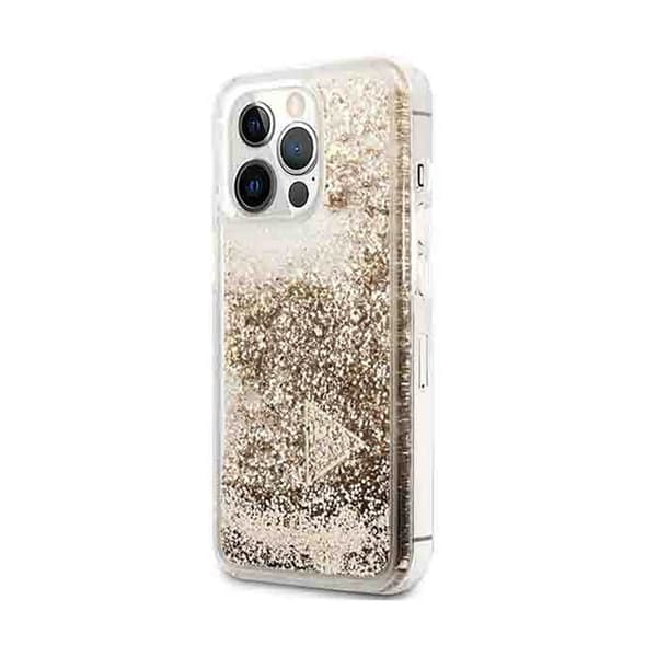 GuessLiquidGlitterCharms-EtuitiliPhone14Pro(Guld)
