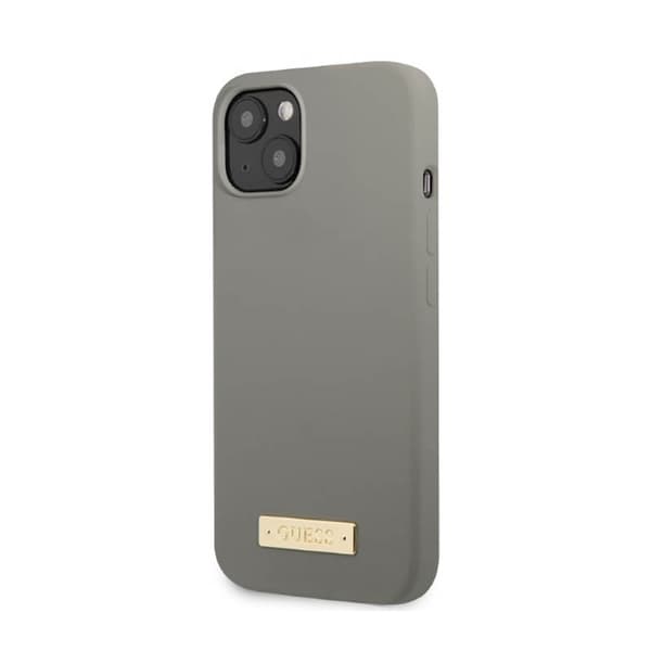 Guess Silicone Logo Plate MagSafe - Case for iPhone 13 (Grey)