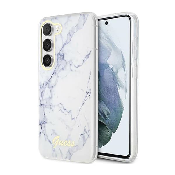 GuessMarbleCollection-CovertilSamsungGalaxyS23+(hvid)