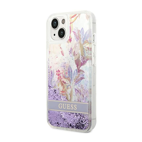 GuessLiquidGlitterFlower-FodraltilliPhone14Plus(lila)