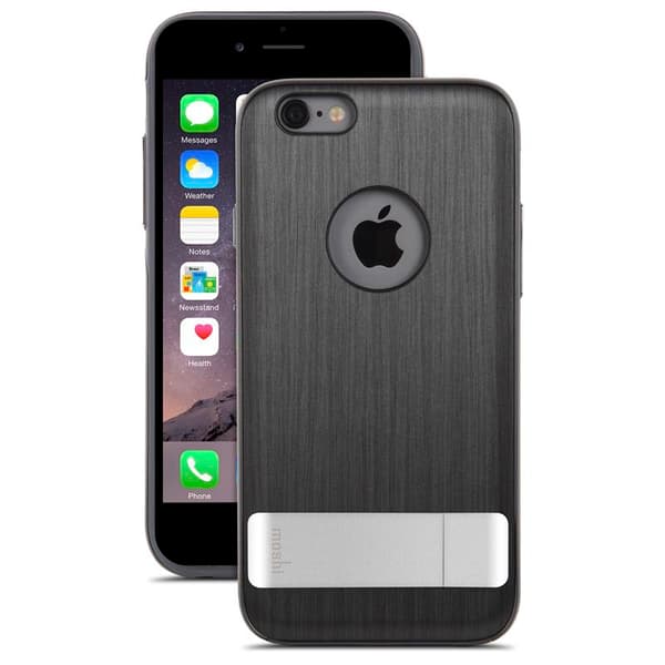 Moshi iGlaze Kameleon - Hardshell-fodral med stativ för iPhone 6s Plus / iPhone 6 Plus (Stålsvart)