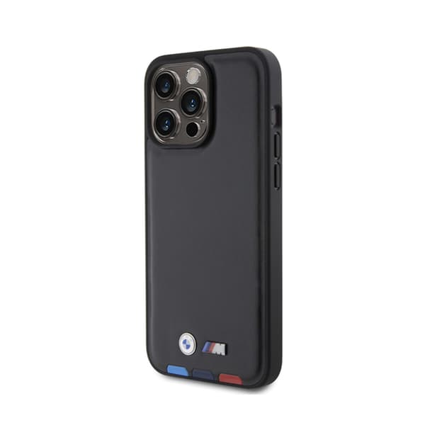 BMWLeatherHotStampTricolor-FodraltilliPhone15ProMax(svart)
