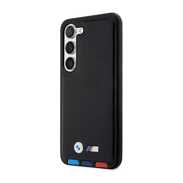BMWLeatherHotStampTricolor-koteloSamsungGalaxyS23+:lle(musta)