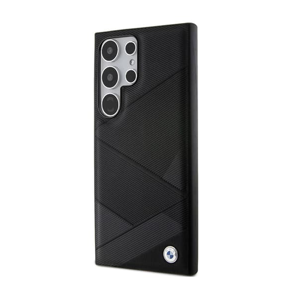 BMWSignatureLeatherCrossingLinesPattern-SuojakuoriSamsungGalaxyS24Ultralle(musta)