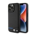 Pikkukuva 1 / 2: BMWLeatherCarbonBlueLine-koteloiPhone15ProMaxille(musta)