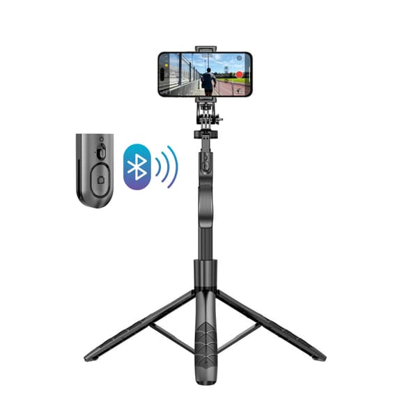CrongSelfieGoUltra-AluminiumBluetoothselfiestickstativ(svart)