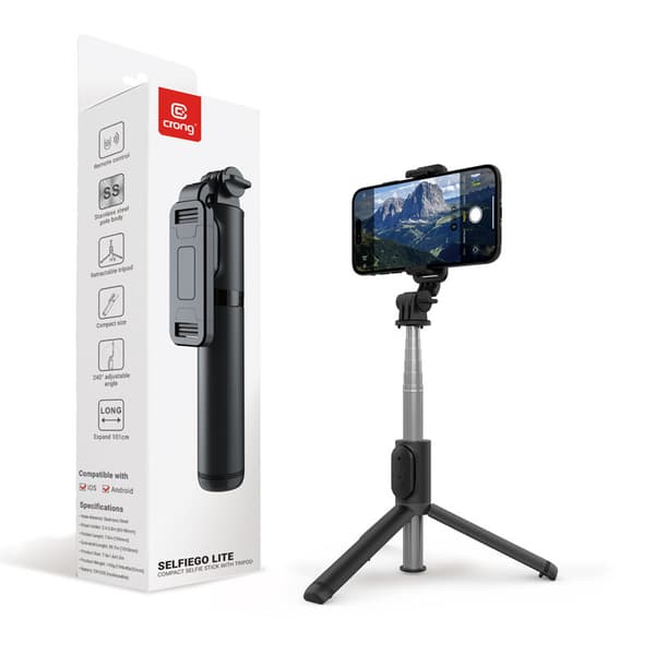 CrongSelfieGoLite-KompaktBluetoothselfiestickstativ(svart)