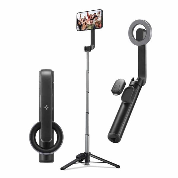 Spigen S570W MagSafe Bluetooth Selfie Stick Tripod - Smartphone stativ / selfie stick holder (sort)