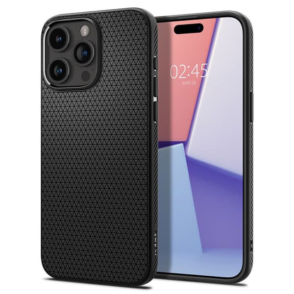 Spigen Liquid Air - Cover til iPhone 15 Pro Max (mat sort)