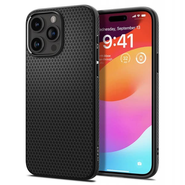 Spigen Liquid Air - Etui til iPhone 15 Pro (mat sort)
