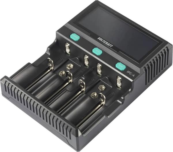 VOLTCRAFT IPC-4 rundcelleoplader LiIon, LiFePO, NiMH, NiCd, LiFePO4 A, Mignon (AA), Micro (AAA), Mini