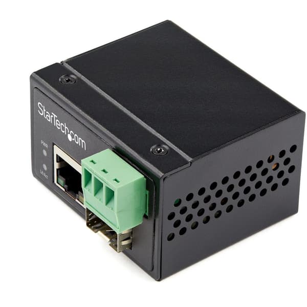 StarTech.comin teollisuuskuitu-Ethernet-mediamuunnin - 100 Mbps SFP:stä RJ45/Cat6:een - Yksimuotoinen/monimuotoinen optinen kuitu kupariverkkoon - 12-