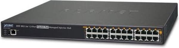 Planet HPOE-1200G netværksswitch Managed Gigabit Ethernet (10/100/1000) Sort 1U Power over Ethernet (PoE) Blå