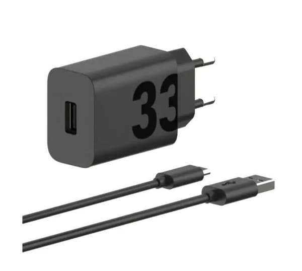 Motorola TurboPower vægoplader 33W USB-C, 1m CC-kabel, sort