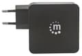 Miniatyrbillede 5 af 5: Manhattan væg-/strømoplader til mobilenheder (Euro 2-bens), USB-C og USB-A porte, USB-C output: 60W / 3A, USB-A output: 2.4A, sort, telefonoplader, tr