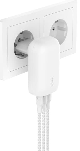 Belkin WCC002VFWH mobilladdare Bärbar dator, Smartphone, Surfplatta Vit AC Snabbladdning inomhus