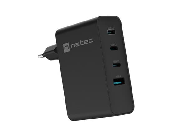 NATEC NUC-2234 mobiloplader Bærbar computer, Smartphone Sort AC Hurtigopladning Indendørs