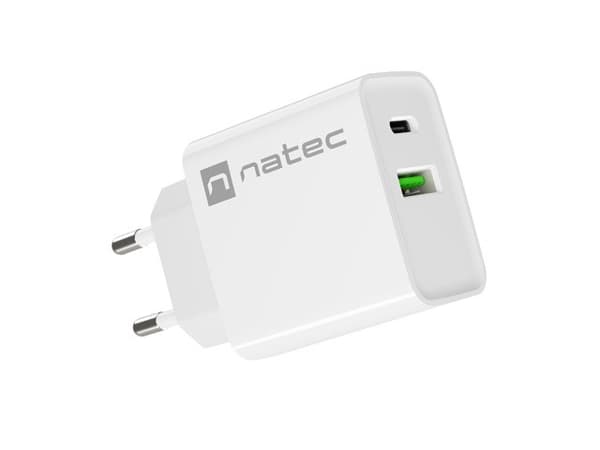 NATEC NETVÆRKSOPLADDER RIBERA USB-A+USB-C 20W PD