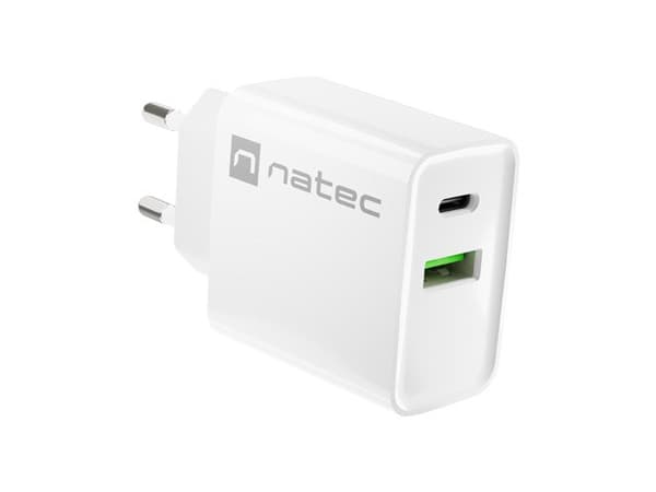 NATEC NETVÆRKSOPLADDER RIBERA USB-A+USB-C 20W PD