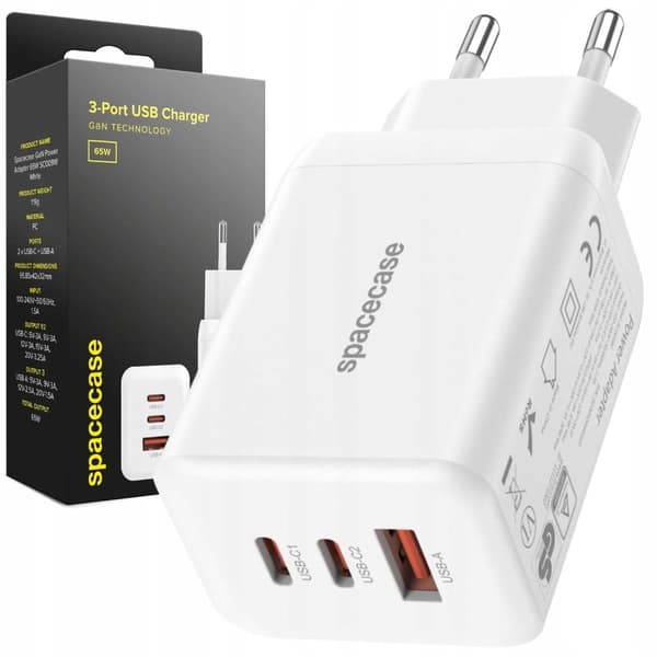 SC USB Charger 65W GaN SC009W white