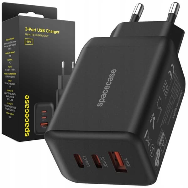 SC USB Charger 65W GaN SC008B black