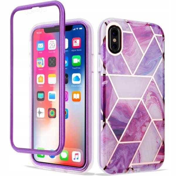 SC Marble 360 iPhone X/Xs fioletowy