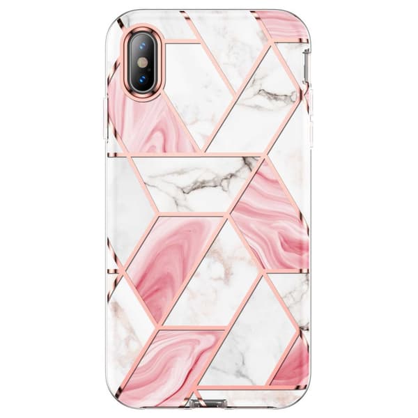 SC Marble 360 iPhone Xs Max biały/różowy