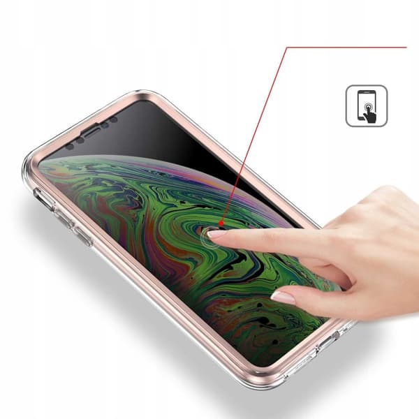 SC Marble 360 iPhone Xs Max biały/różowy