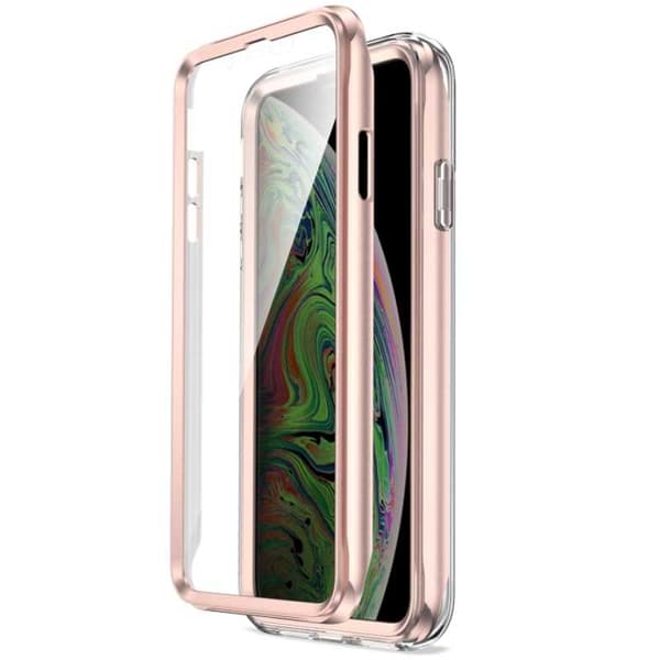 SC Marble 360 iPhone Xs Max biały/różowy