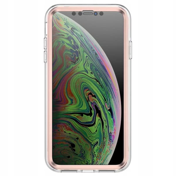 SC Marble 360 iPhone Xs Max biały/różowy