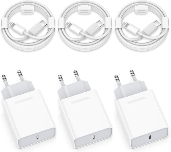 4-Pack -Kompatibel iPhone snabbladdare USB-C strömadapter 20W