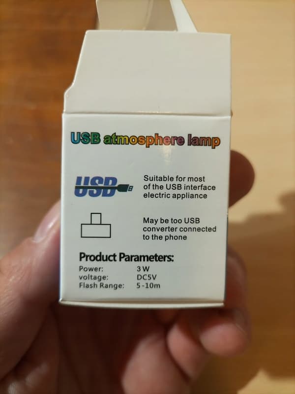 RGB LED LAMPE Regnbue USB Android MIKRO Telefon