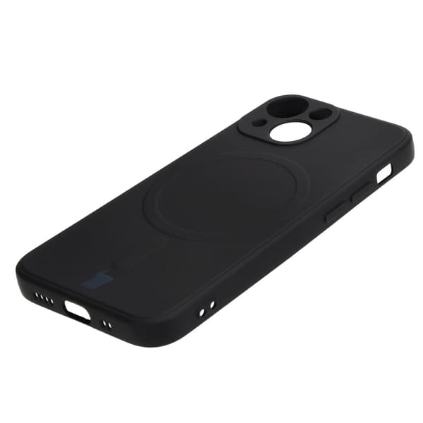 Bizon-skal med silikon, magnetiskt kvadratiskt mönster för iPhone 13 Mini, svart