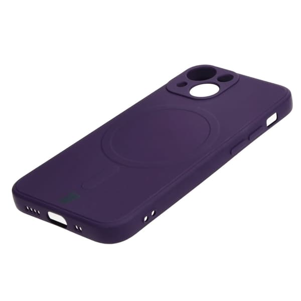 Bizon Silikone Magnetisk Sq til iPhone 13 Mini, blomme