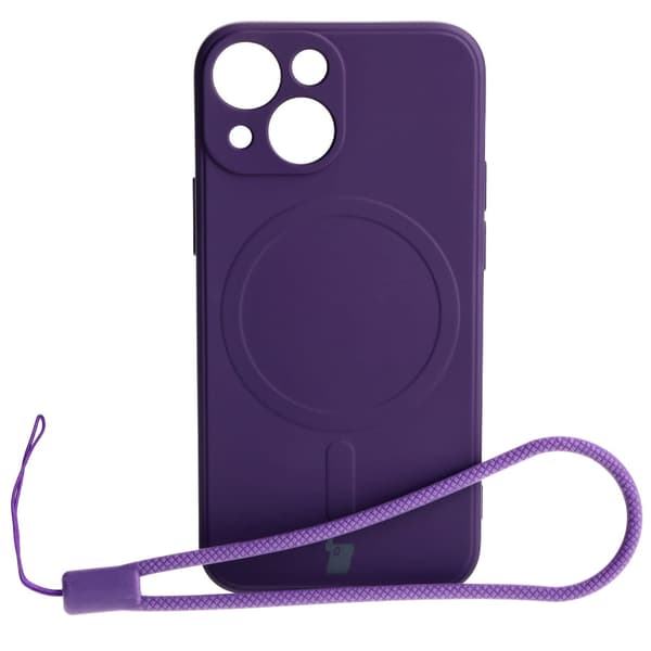 Bizon Silikone Magnetisk Sq til iPhone 13 Mini, blomme