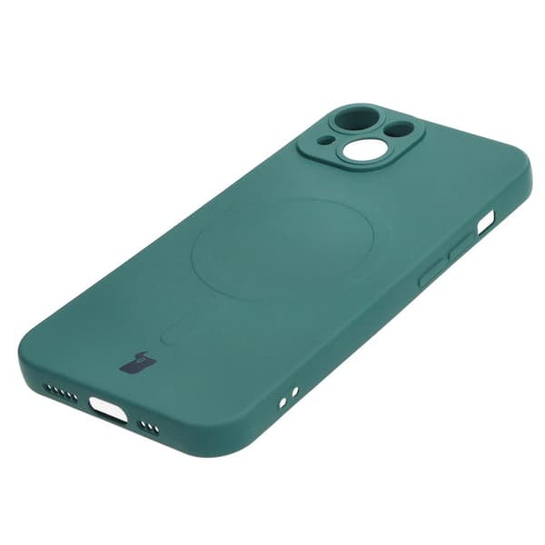 Bizon silikone-cover magnetisk til iPhone 14, mørkegrøn